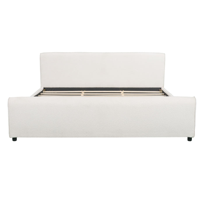 Luxury Upholstered Bed Frame With Curved Headboard & Footboard Artistry At Home