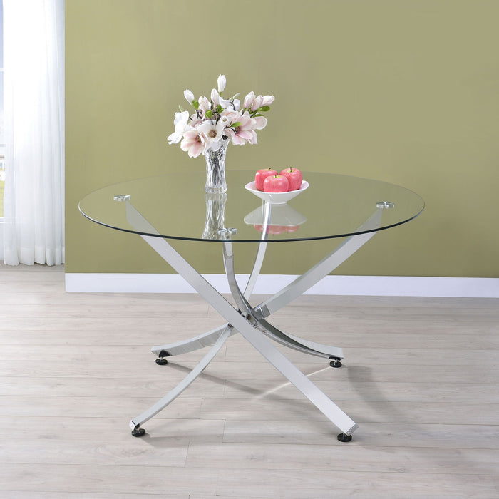 Declan - Round Top Dining Table - Chrome Furniture Max