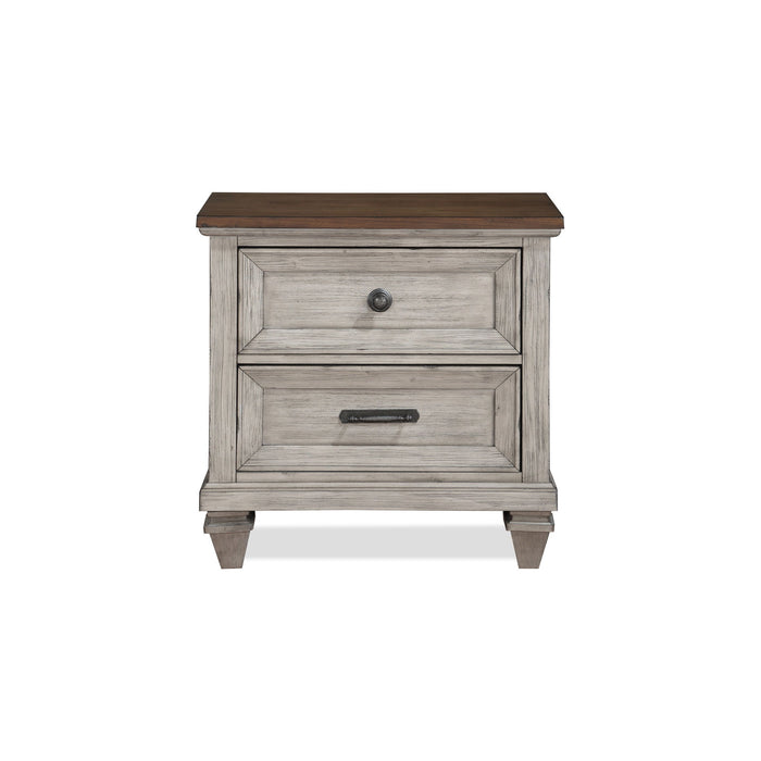 Mariana - Nightstand With USB - Vintage Creme