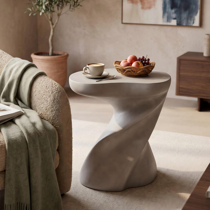 Twisted Sculptural Side Table Indoor / Outdoor Noble House