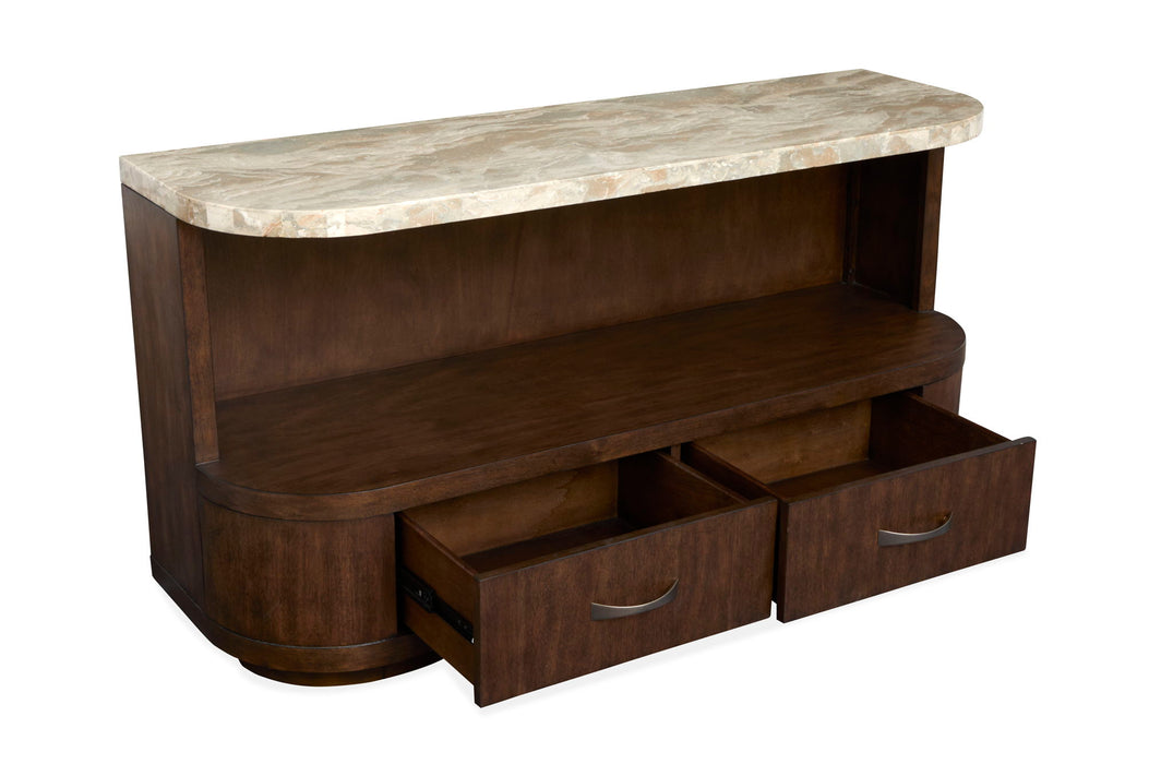 McPherson - Demilune Sofa Table - Burnt Umber Magnussen Furniture