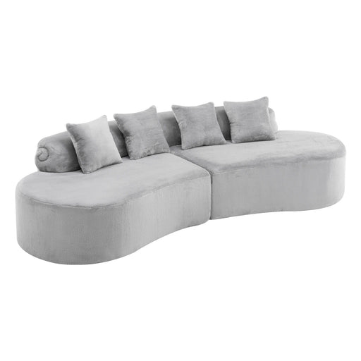 Modern Curved Sofa With Pillows Home Essentials