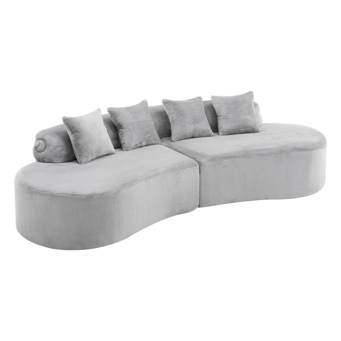 Modern Curved Sofa With Pillows Home Essentials