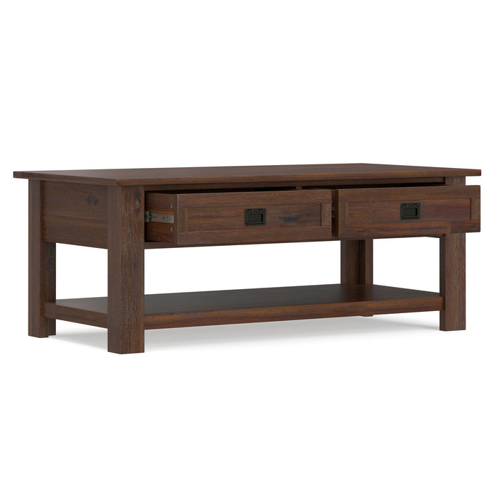 Monroe - Rectangular Coffee Table With Drawers - Brown Simpli-Home