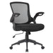 Office Chair & Mid Back Design, Adjustable Height And Foldable Armrests - Black Home Essentials