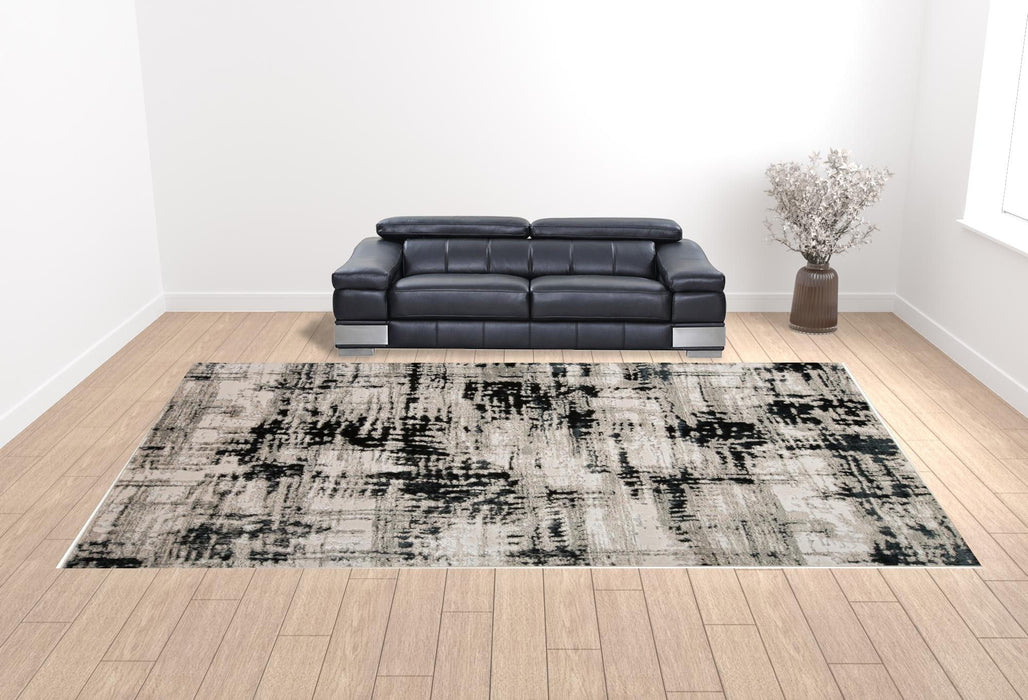 Area Rug - Black White And Gray - 12' X 18'