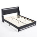 Wingback Upholstered Bed Frame With LED Lights, Charging Station Home Essentials