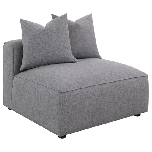Amherst - Armless Chair With Accent Pillow - Gray Furniture Max