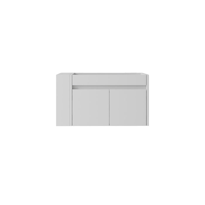 Floating Bathroom Vanity Cabinet, Soft Close Double Drawers, Open Side Storage, Wall Mounted, Cabinet Only Home Essentials