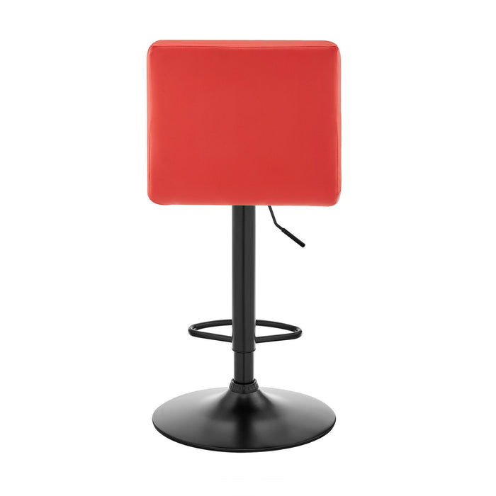 Swivel Low Back Adjustable Height Bar Chair - Red / Black