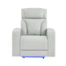 Julian - Power Recliner With Power Headrest And LED Lighting - Silver Global Furniture USA