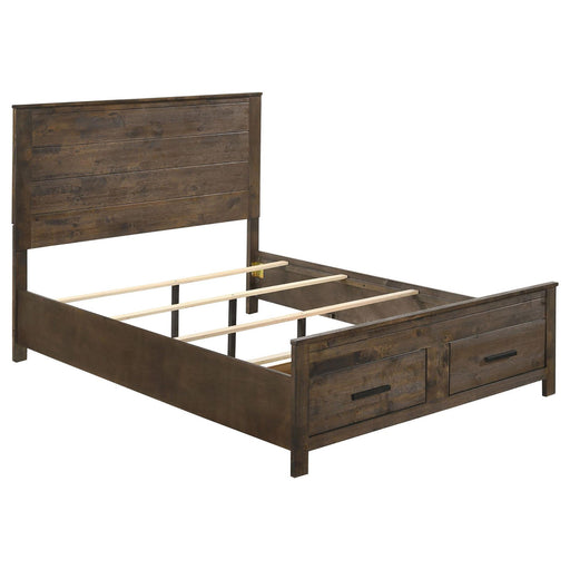 Queen Storage Bed With Platform Design And Drawer Storage - Brown Furniture Max