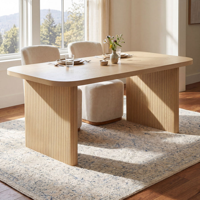 Rectangular, Indoor Dining Table - Natural Noble House