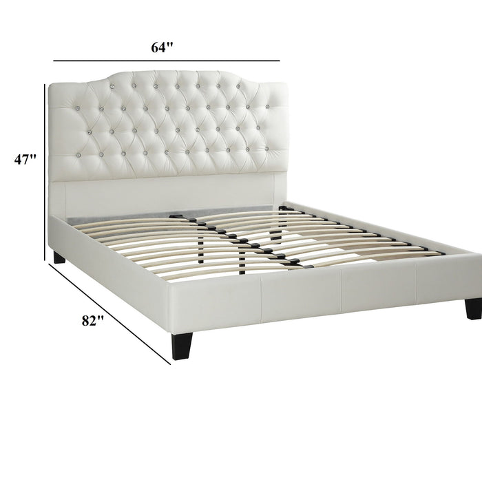 Modern Bed Frame With Tufted Upholstered Headboard Home Essentials