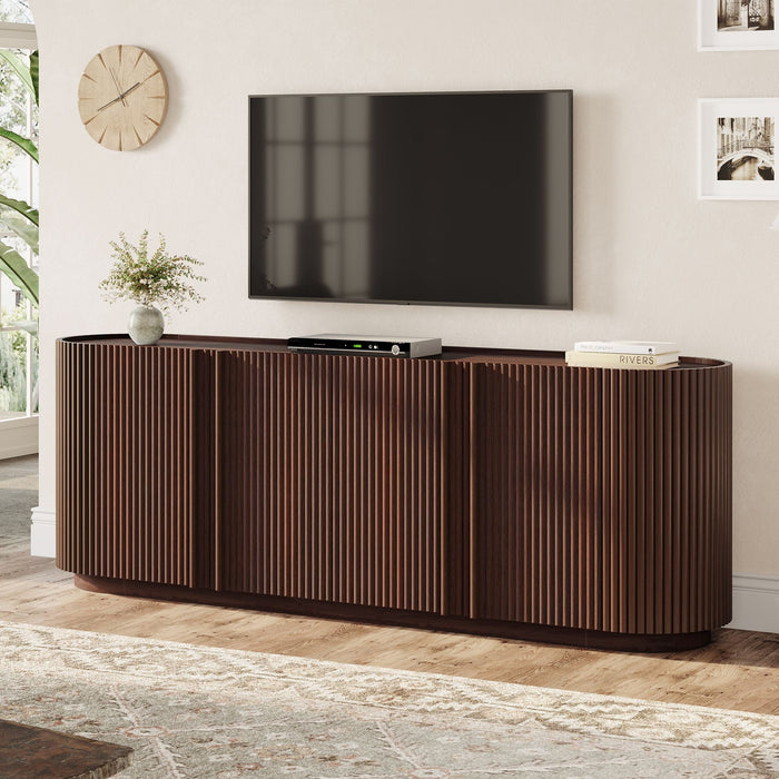 TV Stand With Fluted Tambour Style Door Hearth and Haven