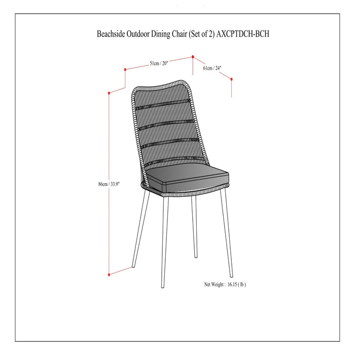 Beachside - Outdoor Dining Chair (Set of 2) - Gray Simpli-Home