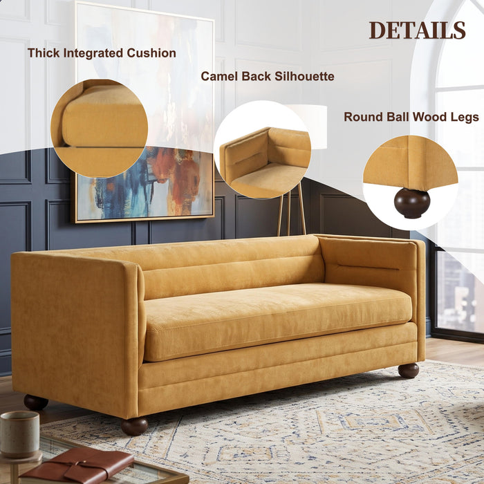 3 Seater Sofa Upholstery With Square Arms, Living Room Couch Noble House