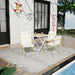 4 Piece Set Of Modern Color Block Designed Single Chairs With Long Table Home Essentials
