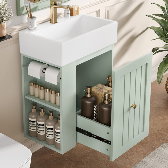 Modern Bathroom Vanity With Sink, Storage Cabinet, Drawer & Side Shelf Hearth and Haven