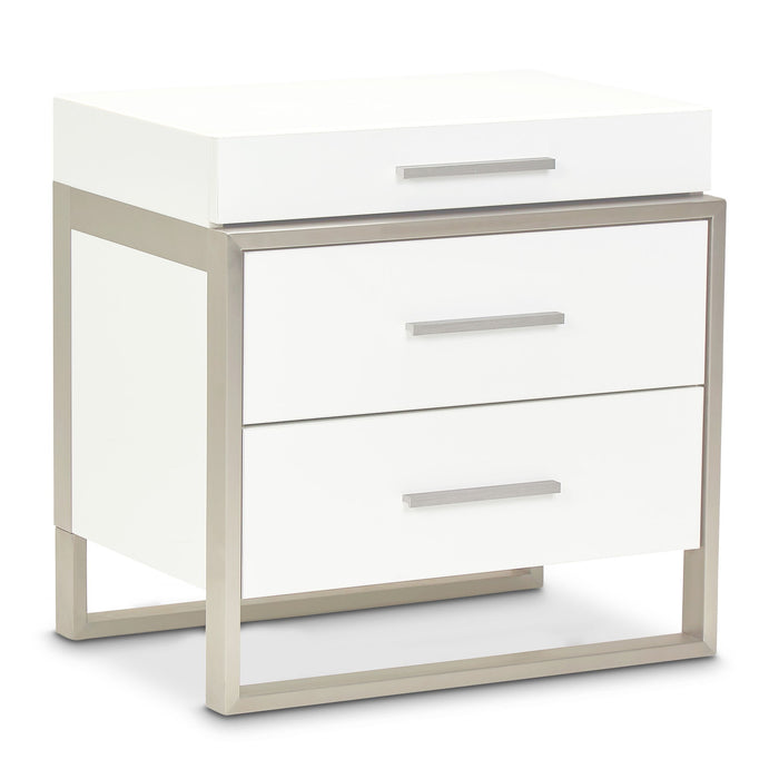Marquee - Nightstand - Cloud White Michael Amini