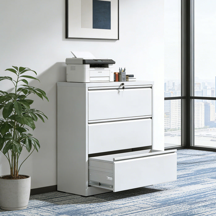 Lateral File Cabinet, Locking Heavy Duty, Anti-Tip Safety Interlock, Vertical Storage For Letter/Legal/A4 Files Home Essentials