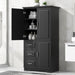 Tall Wide Storage Cabinet With Doors, 3 Drawers Hearth and Haven