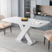 Rectangle Dining Table, Stretchable, X Shape Legs - White Home Essentials