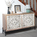Carved 4 Door Cabinet, Storage Sideboard For Living Room - Multi Home Essentials