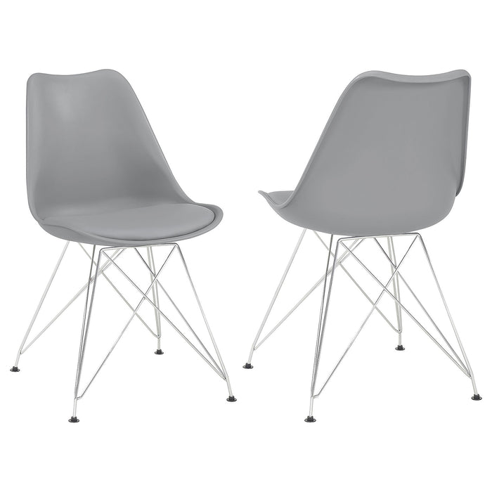 Padded Side Chair And Soft Upholstered Seat (Set of 2) - Gray Furniture Max