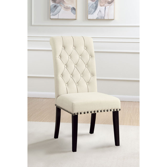 Button Tufted Side Chairs (Set of 2) - Beige Furniture Max