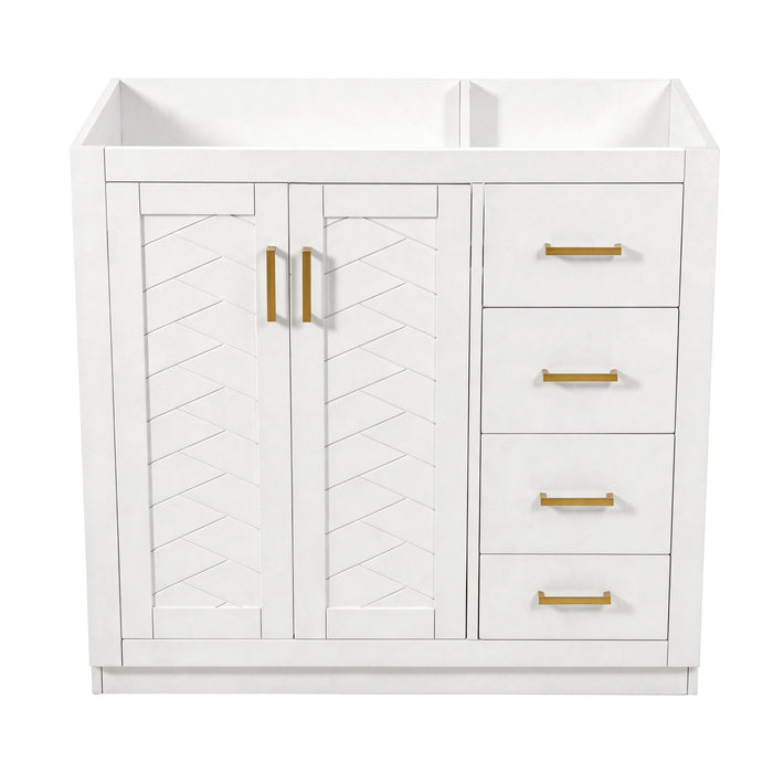 Retro Style Bathroom Vanity, 3 Drawers & Soft Closing Doors Hearth and Haven