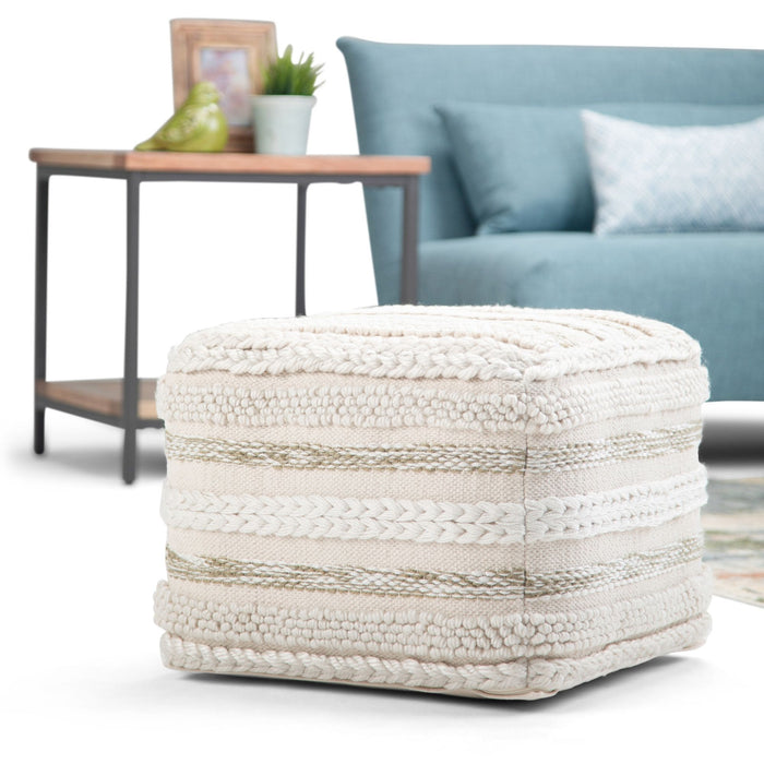 Sommer - Handcrafted Square Pouf Simpli-Home