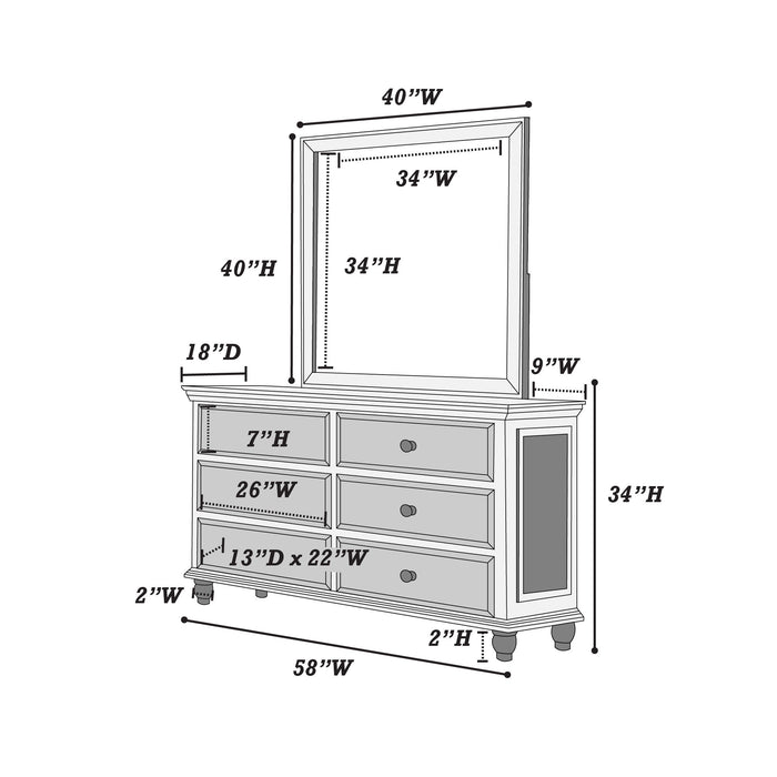 1 Piece Dresser Bedroom Furniture - White Home Essentials