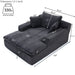 Oversized Upholstered Chaise Lounge Chair Sleeper Couch - Gray Home Essentials