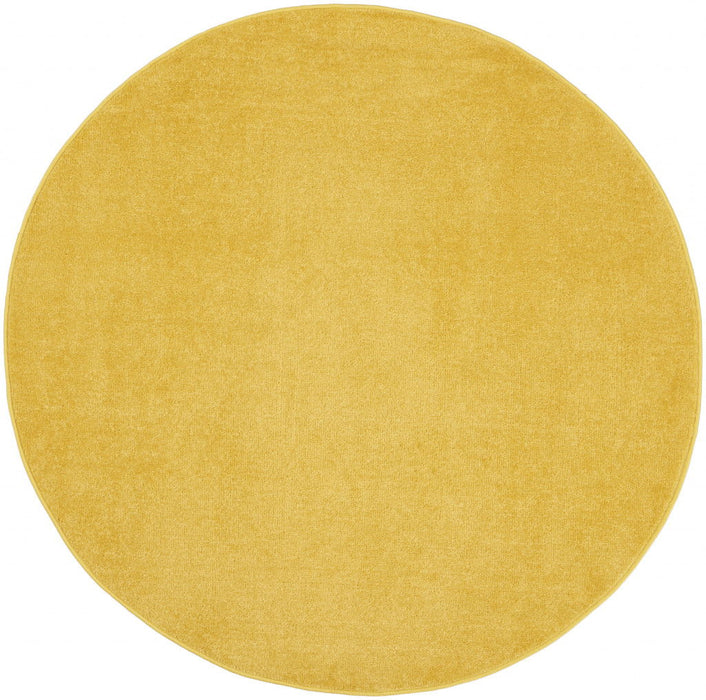 4' X 4' Round Non Skid Indoor / Outdoor Area Rug - Yellow