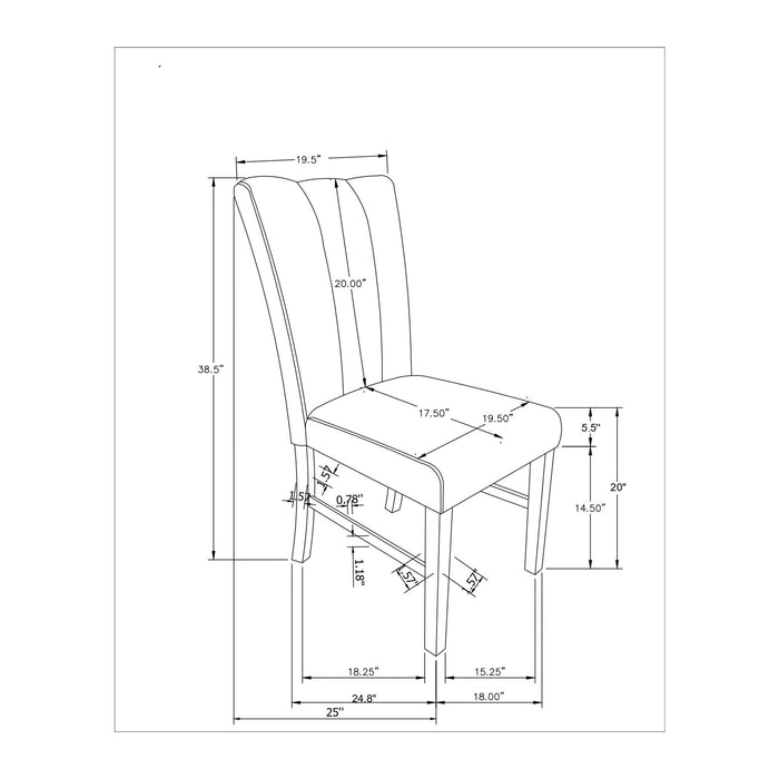 Dining Chair With Padded Seating And Back (Set of 2) - Dark Gray Global Furniture USA