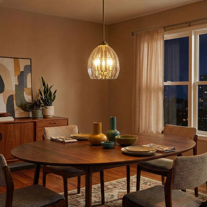 Zen - 5 Pendant Chain Hanging Light - Clear / Gold Ashcroft Furniture
