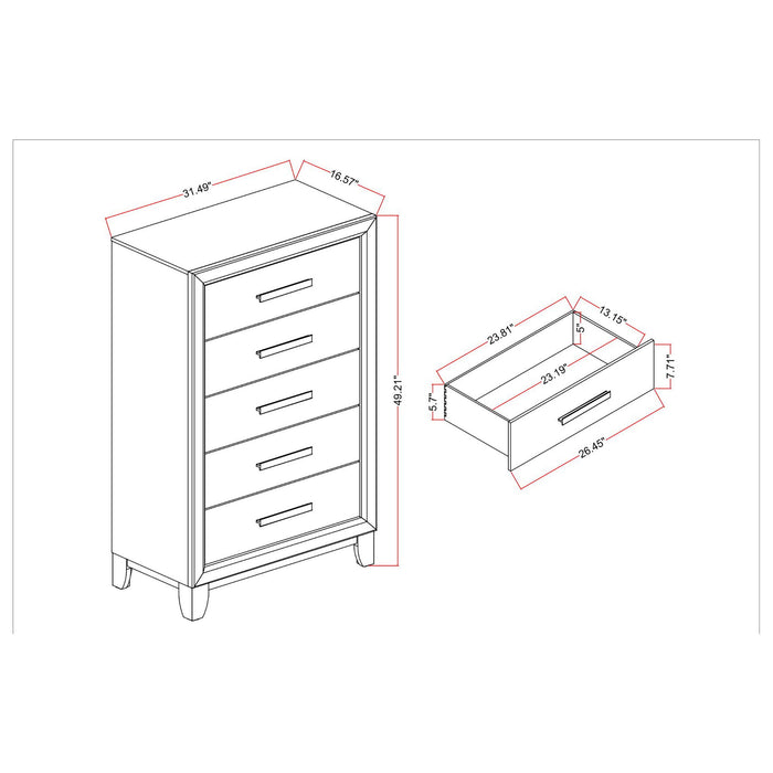 Harry - Chest Storage Chest With 5 Drawers - Brown Global Furniture USA