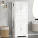 Tall Bathroom Storage Cabinet With 4 Doors 3 Drawers Adjustable Shelves - White Hearth and Haven