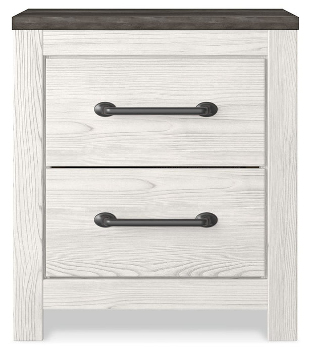 Gerridan - Two Drawer Night Stand - White / Gray Signature Design by Ashley®