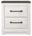 Gerridan - Two Drawer Night Stand - White / Gray Signature Design by Ashley®
