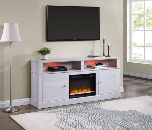 Terra - TV Stand Console With Fireplace - White Walnut Lilola Home