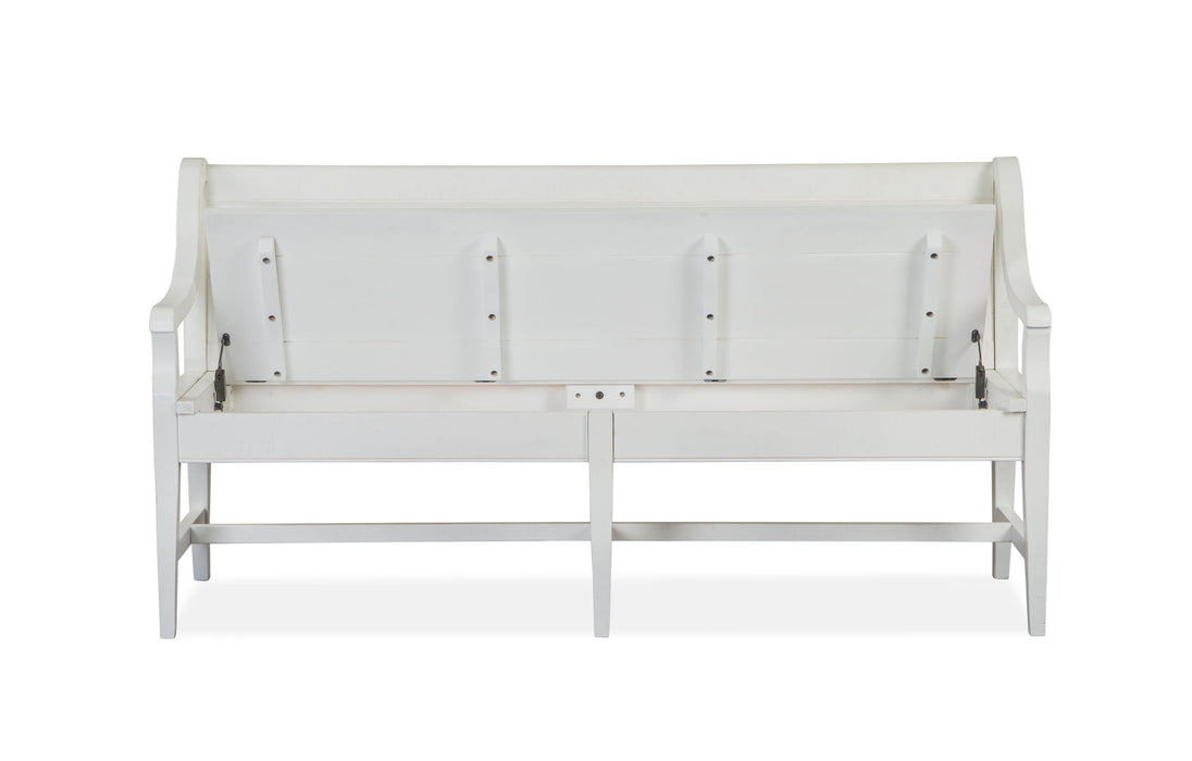 Heron Cove - Bench With Back - Chalk White Magnussen Furniture