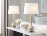 Jules - Contemporary Table Lamp Built In USB Port (Set of 2) - Nickel / White Lumi Source