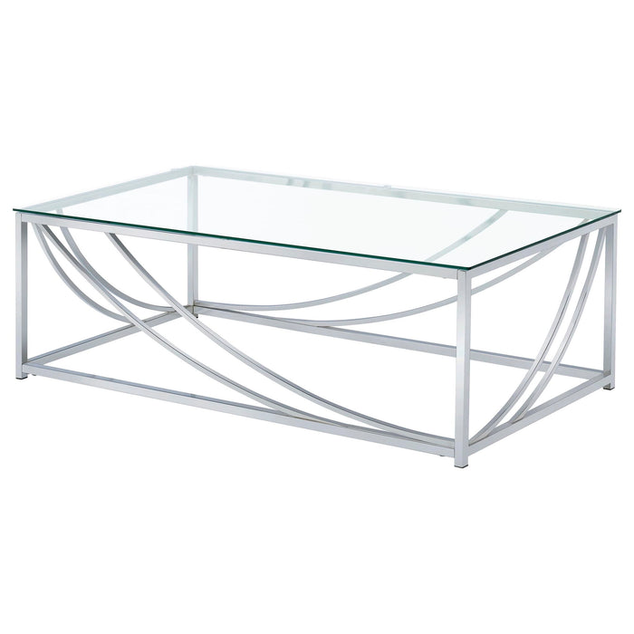 Kempton - 2 Piece Coffee And End Table Set - Chrome Furniture Max