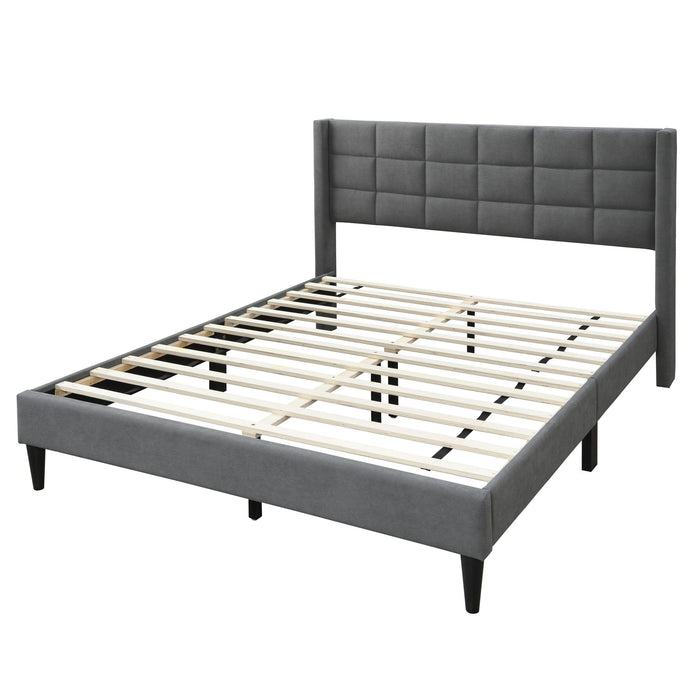 Bed Upholstered Box Design Headboard Home Essentials