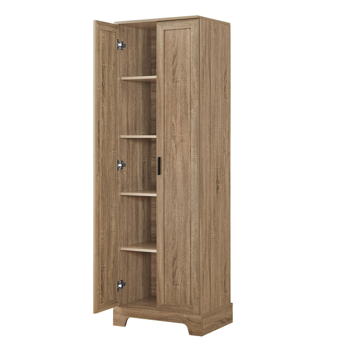 Storage Cabinet With Adjustable Shelves, 2 Doors, Rectangle Design For Bathroom Hearth and Haven