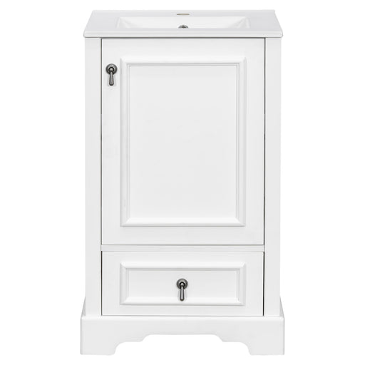 Bathroom Vanity With Sink, Soft Close Door, Adjustable U-Shaped Shelf Hearth and Haven