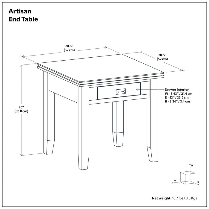 Artisan - End Table - Russet Brown Simpli-Home