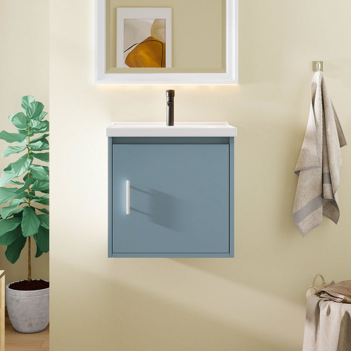 Floating Bathroom Vanity Combo, Wall Mounted Cabinet With Sink & Soft Close Doors For Small Bathrooms Home Essentials